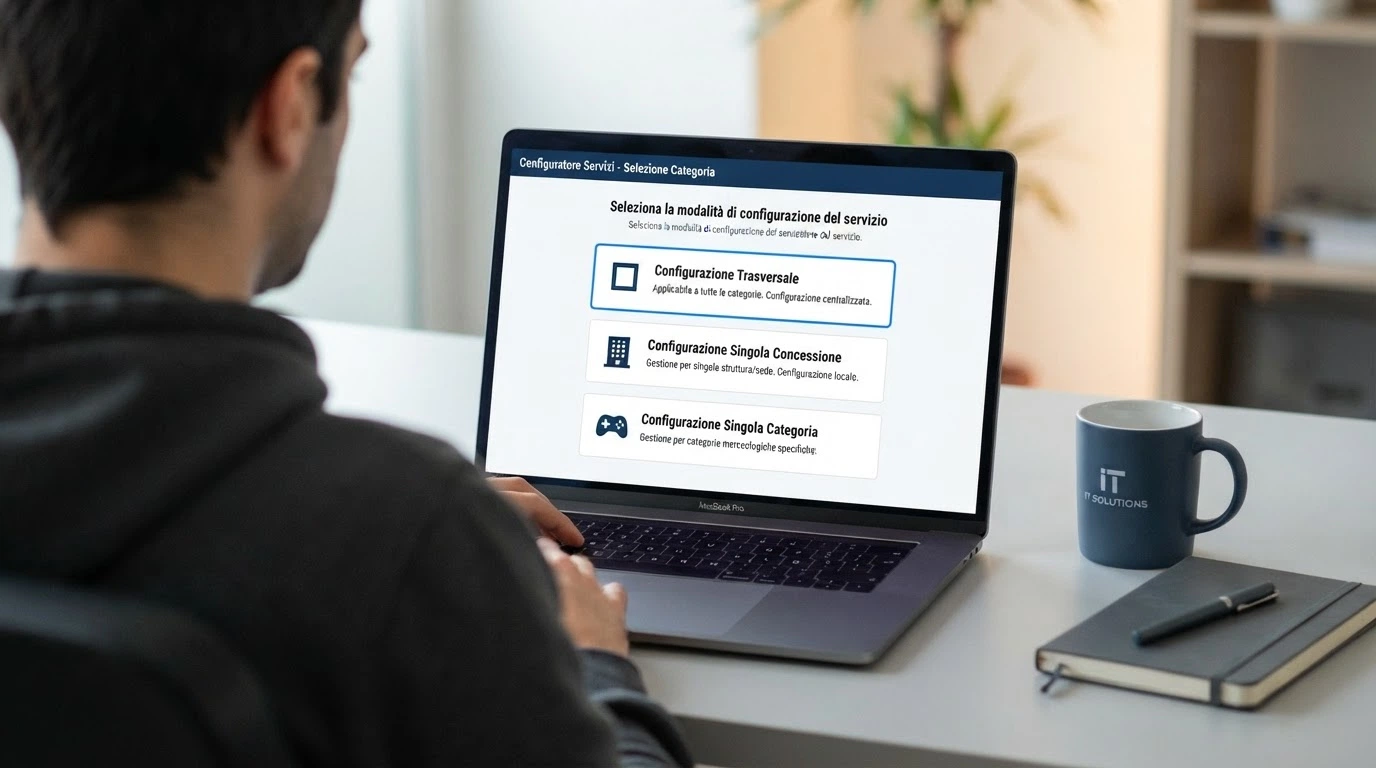 L'interfaccia di autoesclusione con tre opzioni selezionabili: trasversale, singolo concessionario, singola categoria di gioco