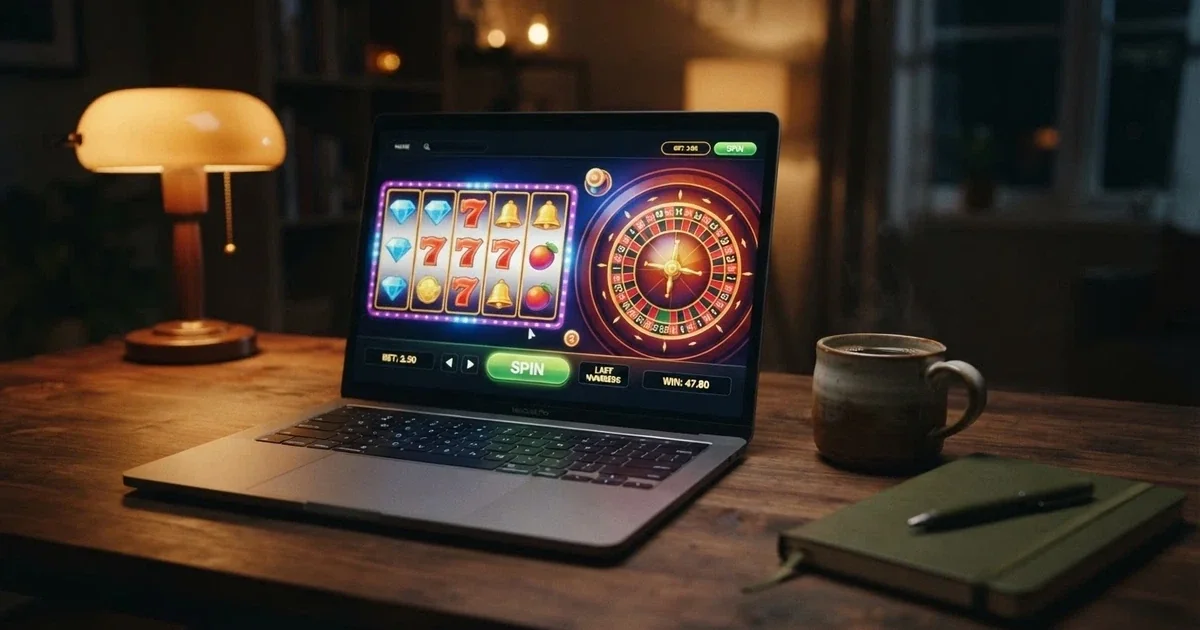 Interfaccia di un casinò online con licenza estera visualizzata su schermo di computer