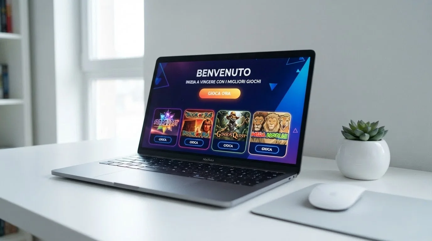 La schermata di benvenuto di un casinò online dal design moderno e interfaccia recente