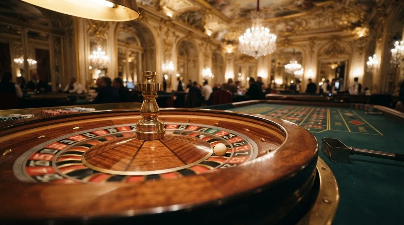 Tavolo di roulette con croupier inquadrato in diretta streaming dalla sede fisica del Casinò di Sanremo